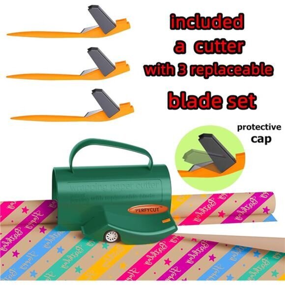 3 Pcs Wrapping Paper Roll Cutter Tool Replaceable Blade Kit Gift Wrapping - Picture 3 of 6